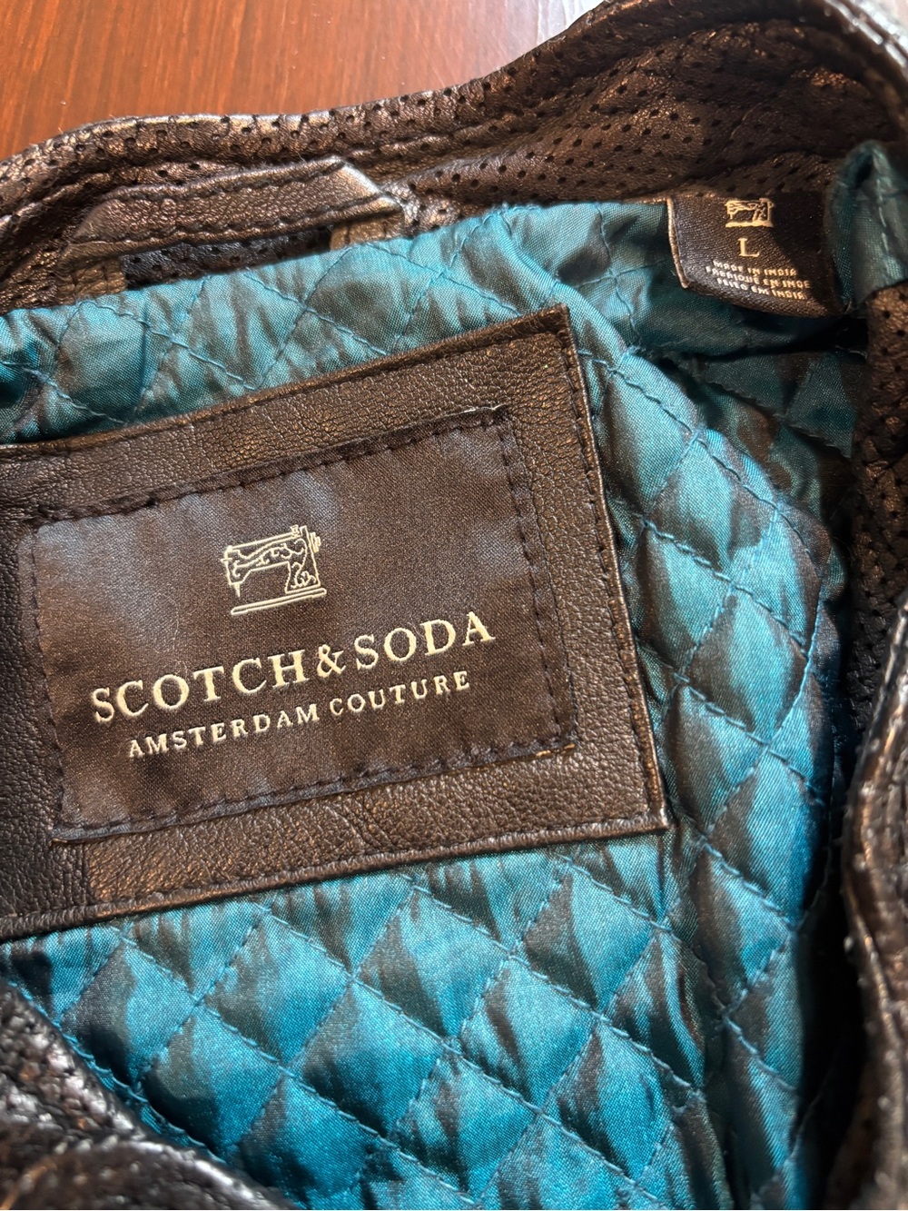Scotch & Soda Men's Black Leather Motorcycle Jacket - Picture 4 of 14